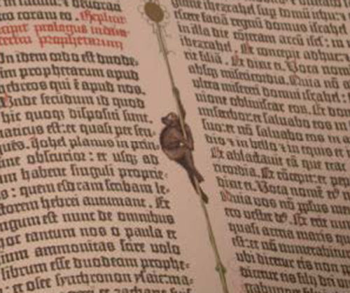 Illuminated Page from a Facsimile of the Gutenberg Bible