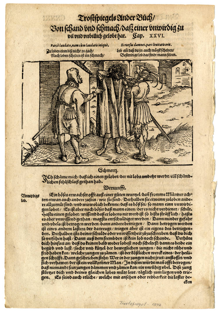 1572 German translation of humanist Petrarch’s ”De Remediis Utriusque Fortuna”