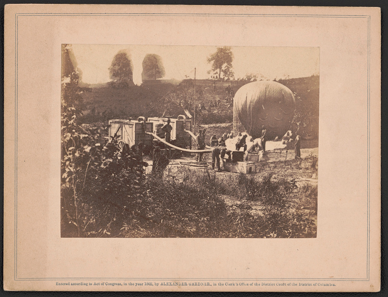 Thaddeus Lowe’s Balloon, “Intrepid” used to observe the Battle of Fair Oaks during the early U.S. Civil War