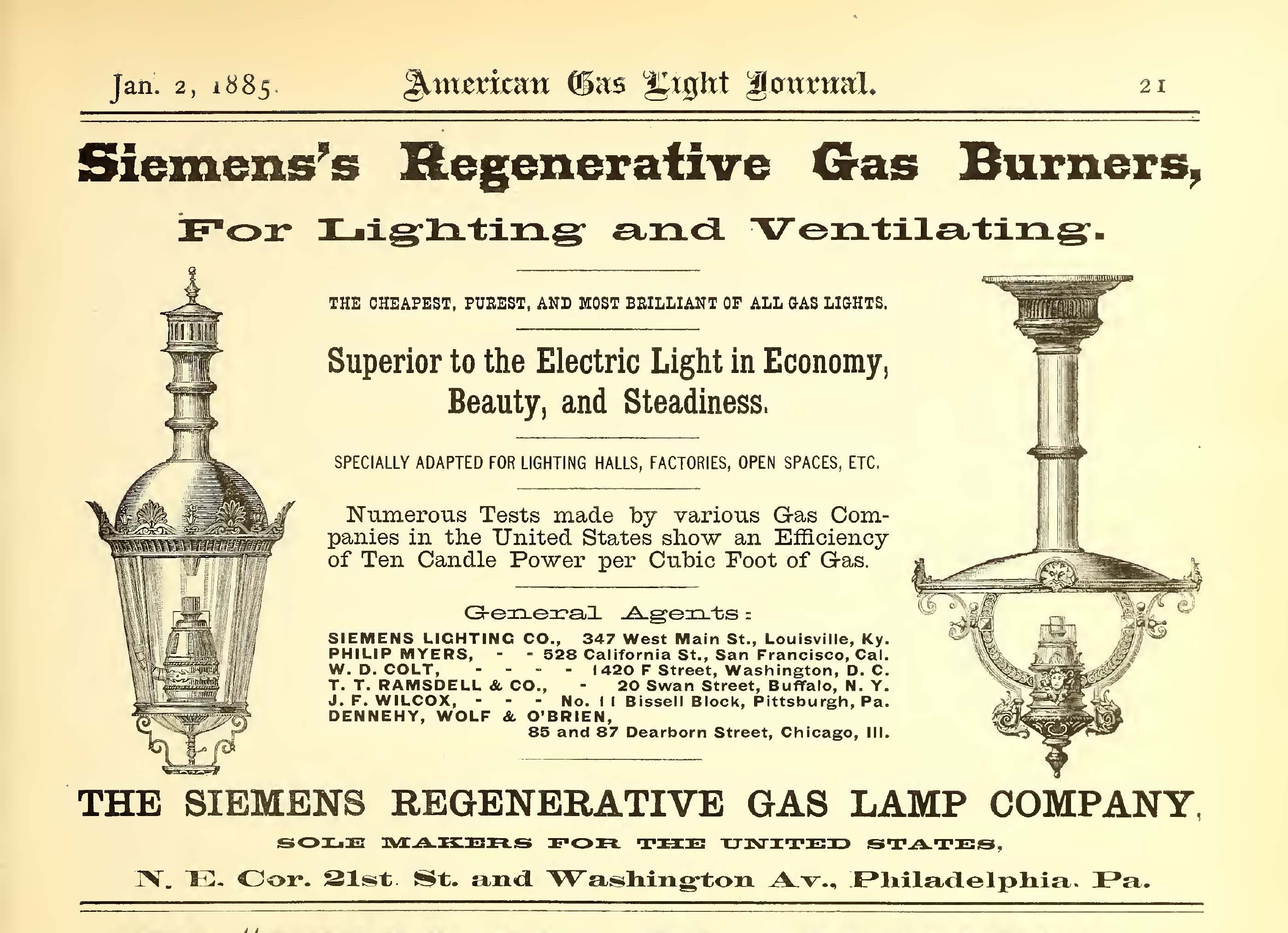 Gas Lighting Advertisements of the 19th and 20th Centuries