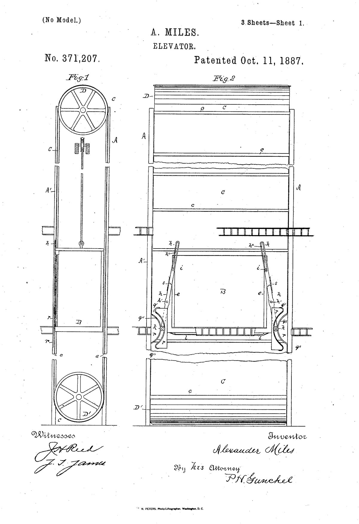 Alexander Miles Patent Improvements in Elevators